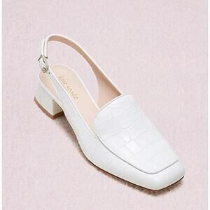 Kate Spade New York Sahiba Sling Back Pump White Crocodile Print Size 8.5M